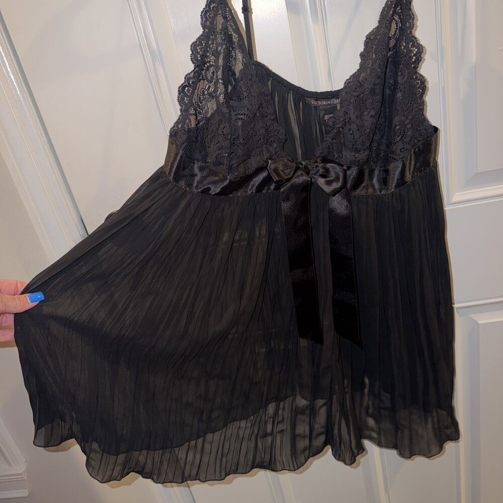 Victorias Secret Lace Mesh Babydoll Lingerie Top Size XL Sheer Satin Ribbon - Picture 4 of 7